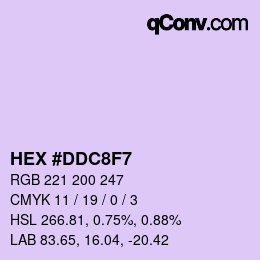 Color code: HEX #DDC8F7 | qconv.com