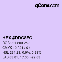 カラーコード: HEX #DDC8FC | qconv.com