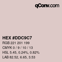 Color code: HEX #DDC9C7 | qconv.com