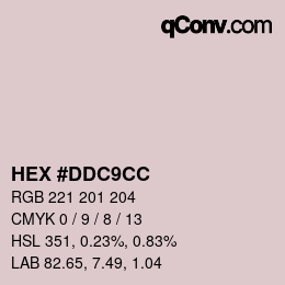 カラーコード: HEX #DDC9CC | qconv.com