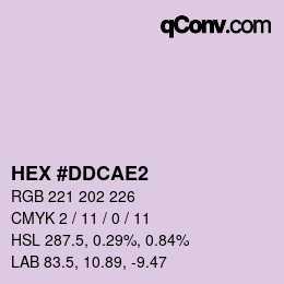 カラーコード: HEX #DDCAE2 | qconv.com