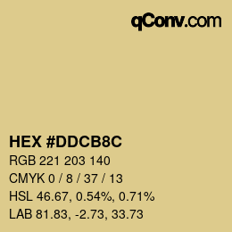 Color code: HEX #DDCB8C | qconv.com