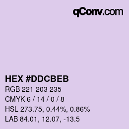 Color code: HEX #DDCBEB | qconv.com