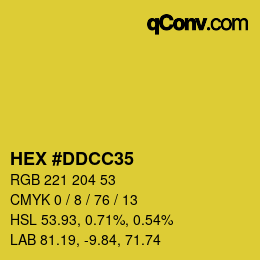 カラーコード: HEX #DDCC35 | qconv.com
