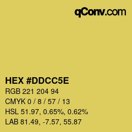 Color code: HEX #DDCC5E | qconv.com