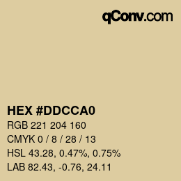 カラーコード: HEX #DDCCA0 | qconv.com