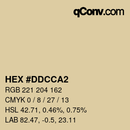 颜色代码: HEX #DDCCA2 | qconv.com