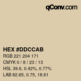 Farbcode: HEX #DDCCAB | qconv.com