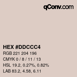 カラーコード: HEX #DDCCC4 | qconv.com