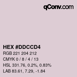 カラーコード: HEX #DDCCD4 | qconv.com