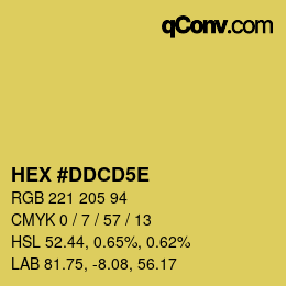 Farbcode: HEX #DDCD5E | qconv.com