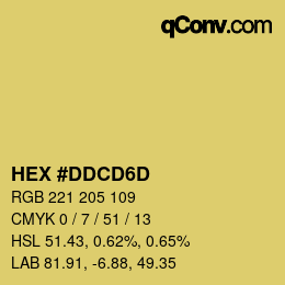カラーコード: HEX #DDCD6D | qconv.com