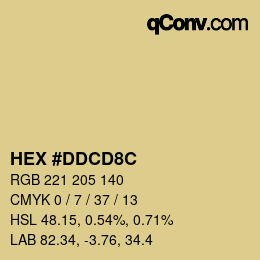 Color code: HEX #DDCD8C | qconv.com