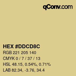 Código de color: HEX #DDCD8C | qconv.com