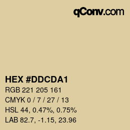 Código de color: HEX #DDCDA1 | qconv.com