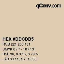 カラーコード: HEX #DDCDB5 | qconv.com