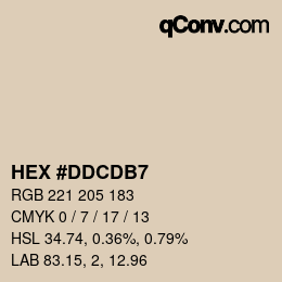 Color code: HEX #DDCDB7 | qconv.com