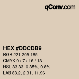 Color code: HEX #DDCDB9 | qconv.com