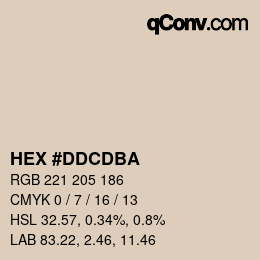 カラーコード: HEX #DDCDBA | qconv.com