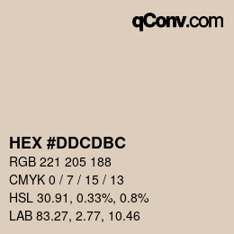 Farbcode: HEX #DDCDBC | qconv.com
