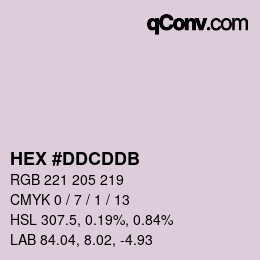 颜色代码: HEX #DDCDDB | qconv.com