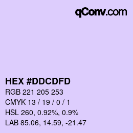 カラーコード: HEX #DDCDFD | qconv.com