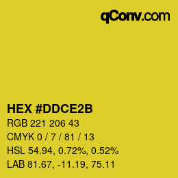 カラーコード: HEX #DDCE2B | qconv.com