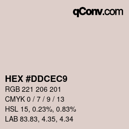 カラーコード: HEX #DDCEC9 | qconv.com