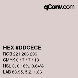 Color code: HEX #DDCECE | qconv.com