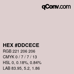 カラーコード: HEX #DDCECE | qconv.com