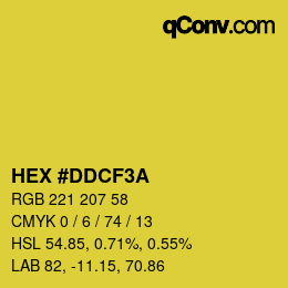 カラーコード: HEX #DDCF3A | qconv.com