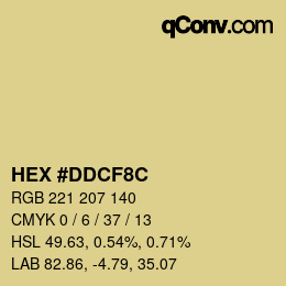 Color code: HEX #DDCF8C | qconv.com