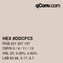 Color code: HEX #DDCFC5 | qconv.com