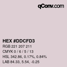 颜色代码: HEX #DDCFD3 | qconv.com