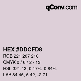 カラーコード: HEX #DDCFD8 | qconv.com