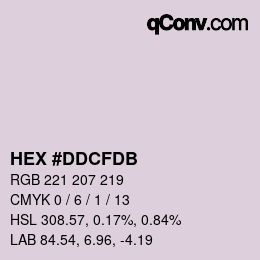 颜色代码: HEX #DDCFDB | qconv.com