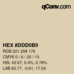 カラーコード: HEX #DDD0B0 | qconv.com