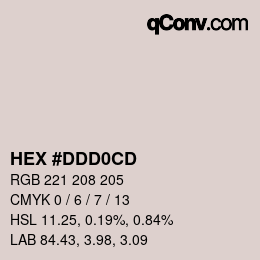 Color code: HEX #DDD0CD | qconv.com