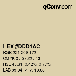 颜色代码: HEX #DDD1AC | qconv.com