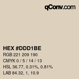 颜色代码: HEX #DDD1BE | qconv.com
