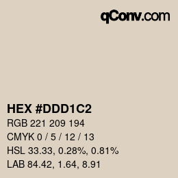 Color code: HEX #DDD1C2 | qconv.com