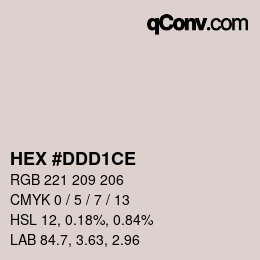 Color code: HEX #DDD1CE | qconv.com