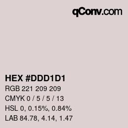 カラーコード: HEX #DDD1D1 | qconv.com