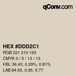 Color code: HEX #DDD2C1 | qconv.com