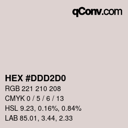 颜色代码: HEX #DDD2D0 | qconv.com