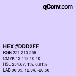 カラーコード: HEX #DDD2FF | qconv.com
