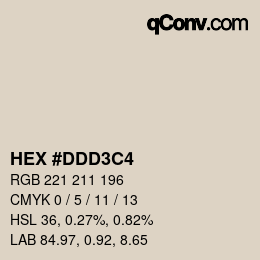 Color code: HEX #DDD3C4 | qconv.com