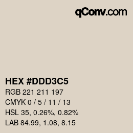 Color code: HEX #DDD3C5 | qconv.com