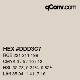 Color code: HEX #DDD3C7 | qconv.com