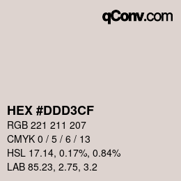 Color code: HEX #DDD3CF | qconv.com